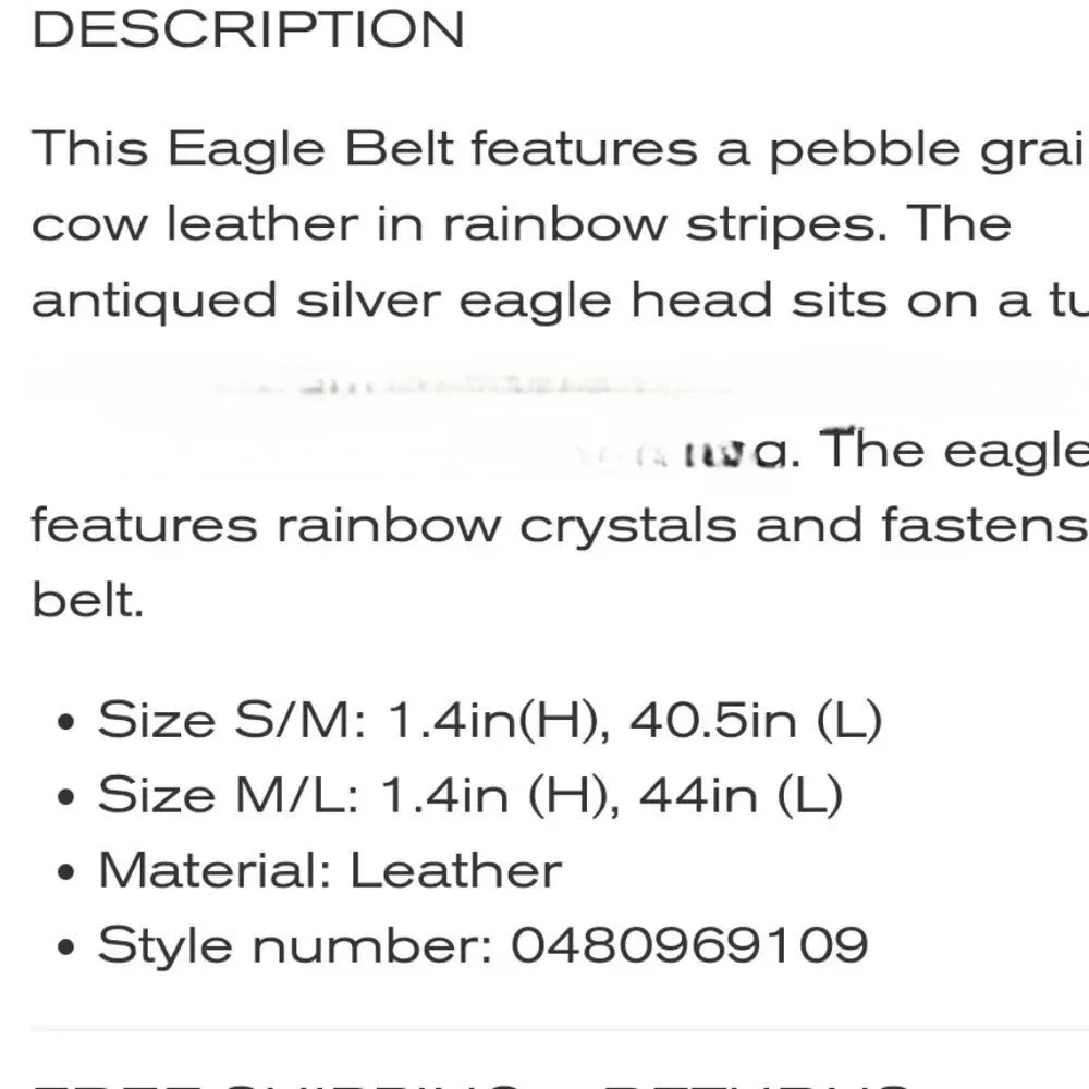 Kurt Geiger London‎ Rainbow Leather Belt